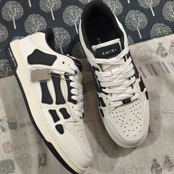 AMIRI White Low-Top Sneakers With Bone Design